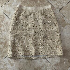 Kate Spade Addie gold tweed sequin Skirt Size 8